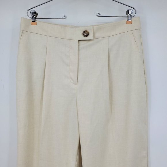 NWT Ann Taylor Petite Pleated Slim Straight Pants in Heathered Flannel 14P - Picture 7 of 8